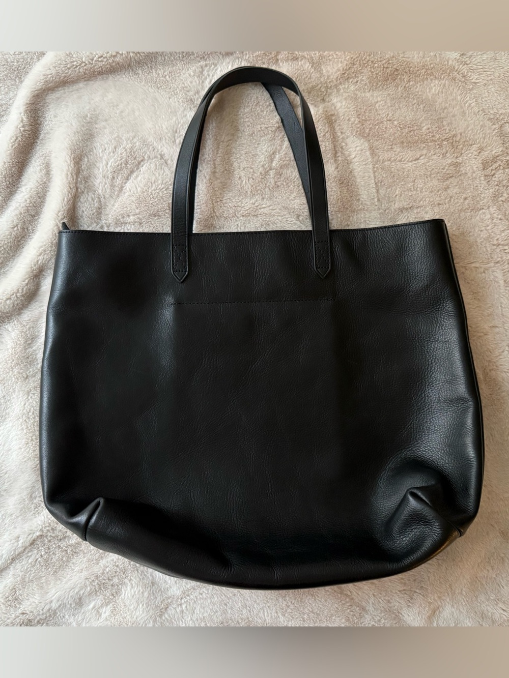 NWT Madewell The Zip-Top Transport Tote Black Leather